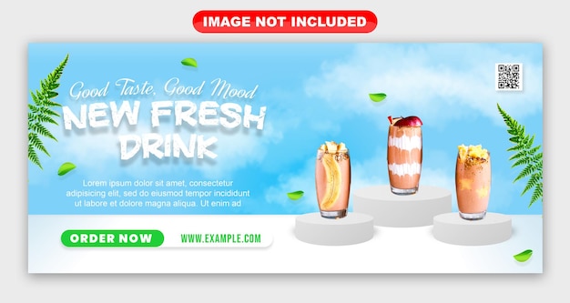 fresh drink menu banner template