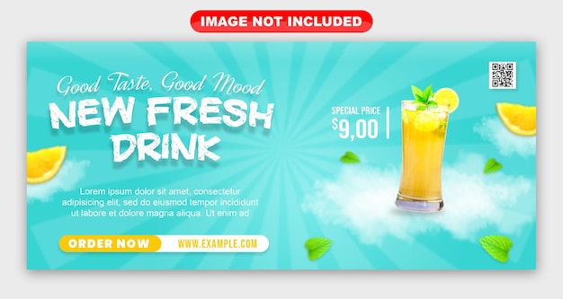 fresh drink menu banner template