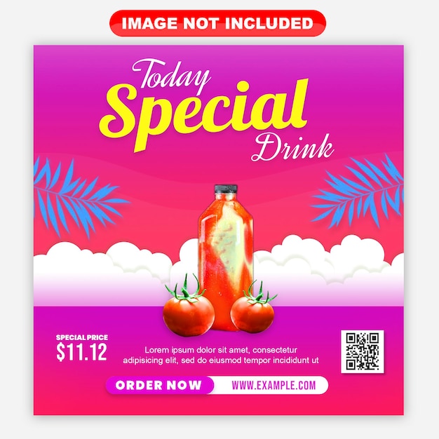 Fresh drink social media post template