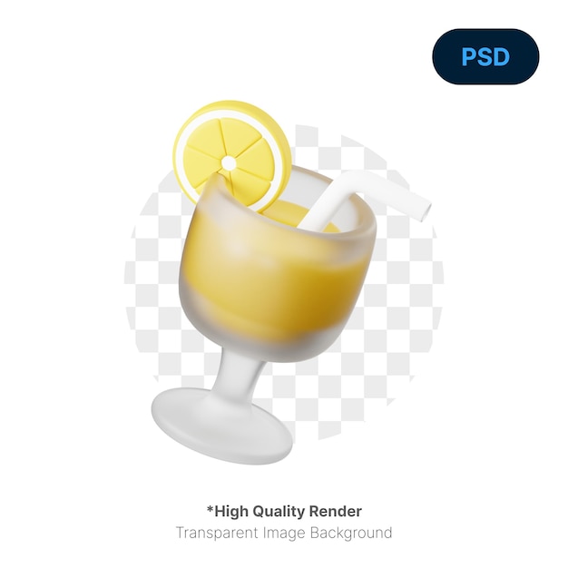 Fresh Drink Spring 3D Icon Premium Psd