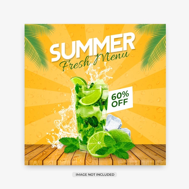 Fresh Drinks food design instagram template design