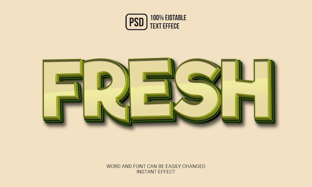 Fresh editable text effect