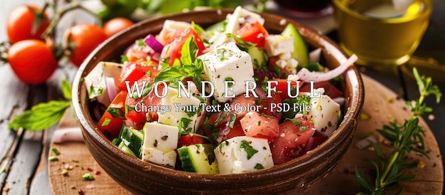 PSD fresh and flavorful greek salad