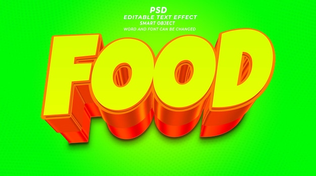 PSD fresh foods 3d editable text effect photoshop style