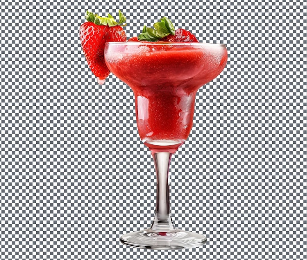 PSD fresh frozen strawberry daiquiri isolated on transparent background