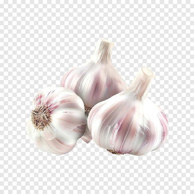 PSD fresh garlics isolated on a transparent background