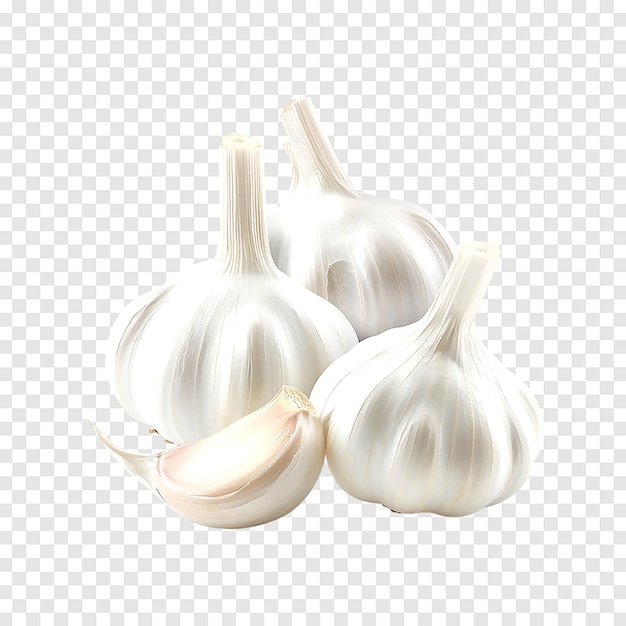 PSD fresh garlics isolated on a transparent background