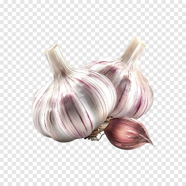 PSD fresh garlics isolated on a transparent background