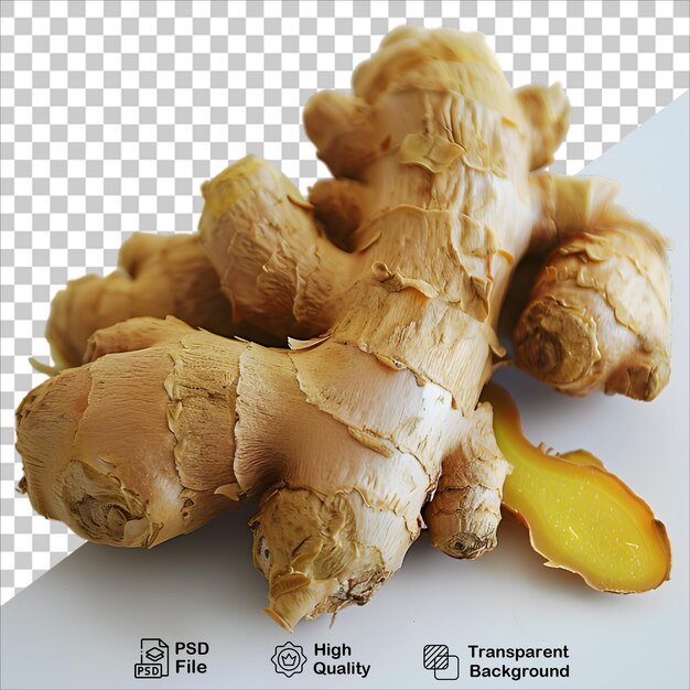 PSD fresh ginger root isolated on transparent background