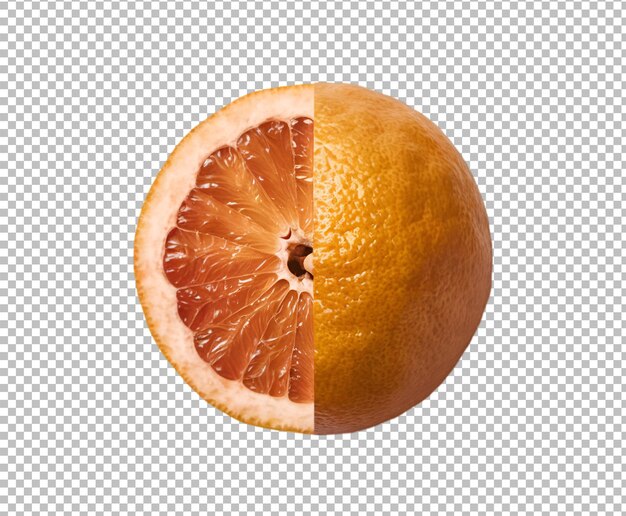 Fresh Grapefruit isolated on white surface whole or sliced on transparent background Ai generative