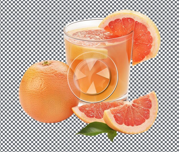 PSD fresh grapefruit juice isolated on transparent background