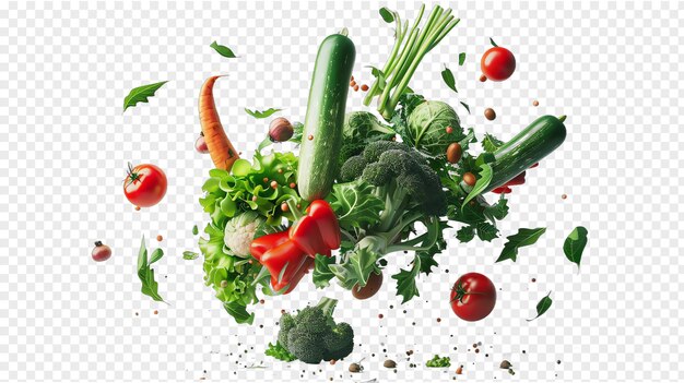 PSD fresh groceries and vegetables realistic vegetable healty food isolated on transparent background