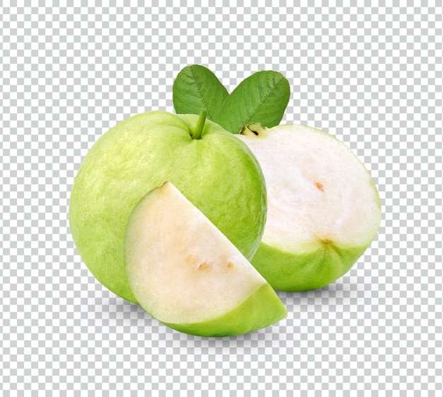 Fresh Guava fruit with leaves isolated Premium PSD