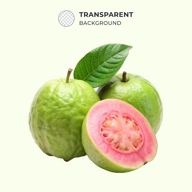 Fresh guava isolated on transparent background