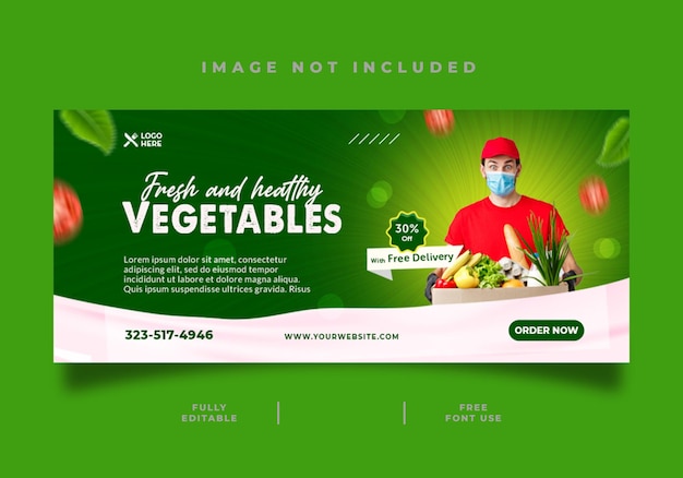 Fresh healthy Vegetable and fruit grocery delivery social media facebook cover