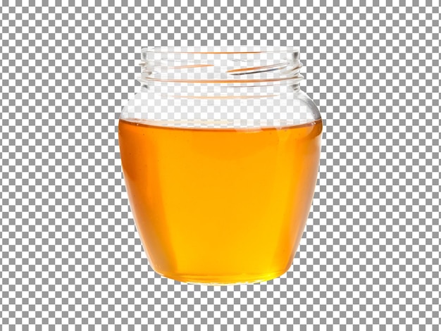 Fresh honey in jar isolated on transparent background