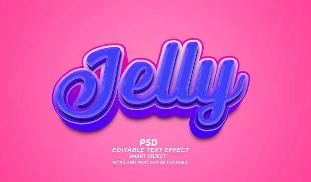 PSD fresh jelly 3d editable text effect photoshop template