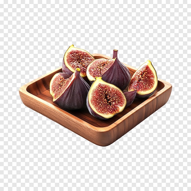 PSD fresh juicy figs and pieces isolated on a transparent background