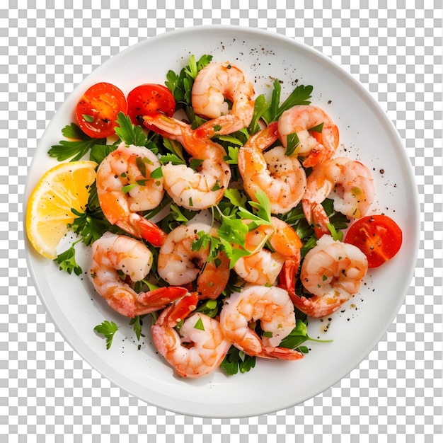 PSD fresh and juicy shrimp dish on plate