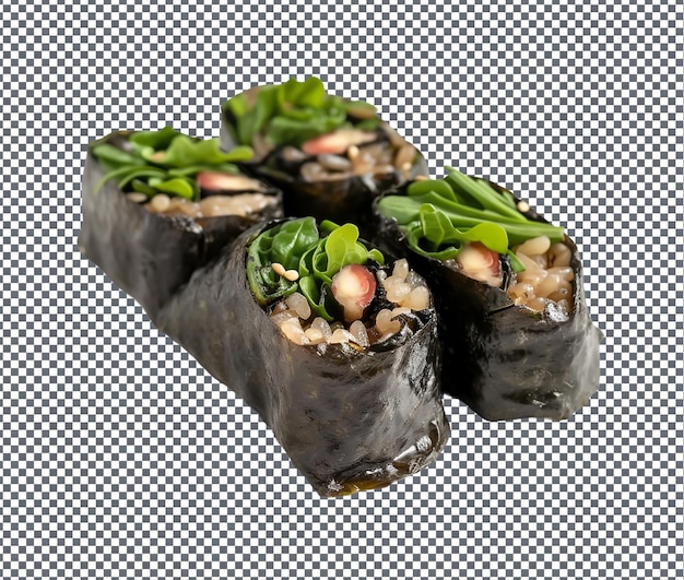 Fresh Kayanza Kola Nut Kelp Kimbap isolated on transparent background