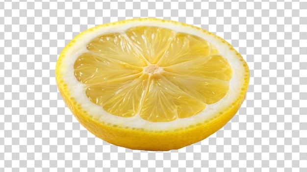 Fresh lemon slice isolated on Transparent background