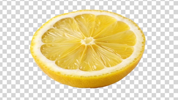 Fresh lemon slice isolated on Transparent background