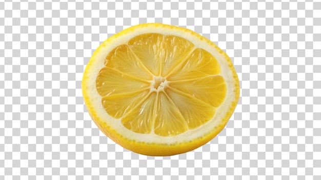 Fresh lemon slice isolated on Transparent background