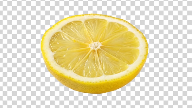 Fresh lemon slice isolated on Transparent background