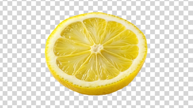 Fresh lemon slice isolated on Transparent background