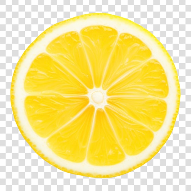 Fresh lemon slice on transparent