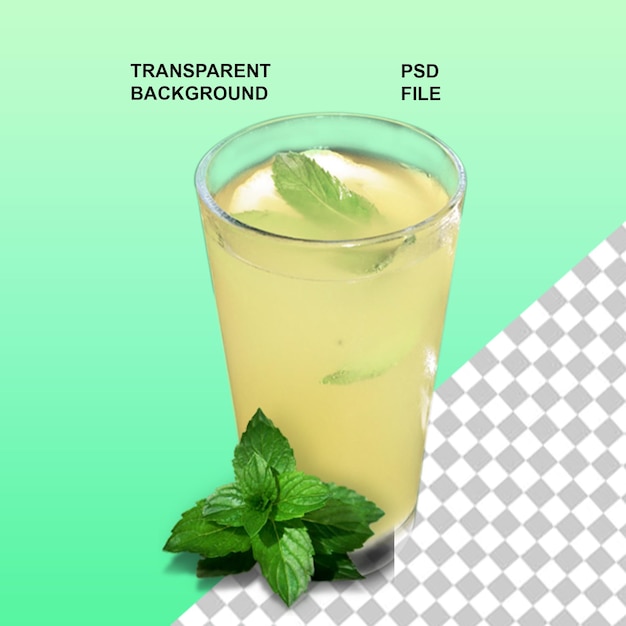 PSD fresh lemonade png on transparent isolated background