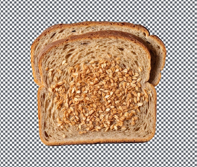 Fresh loaf sprouted grain bread isolated on transparent background