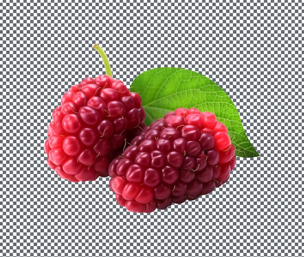 Fresh Loganberries isolated on transparent background