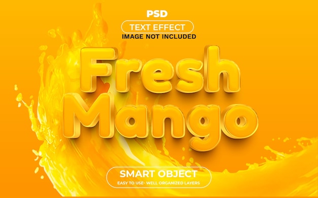 Fresh Mango 3d editable text effect style with background