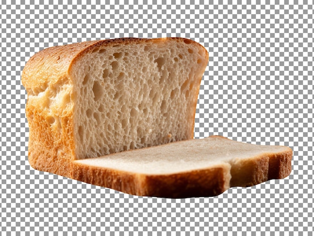 Fresh milky bread loaf isolated on transparent background