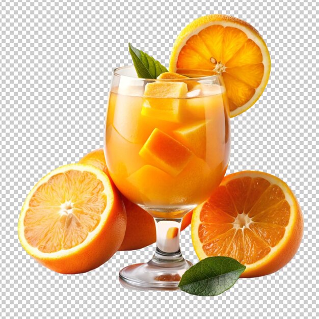 PSD fresh orange cocktail glass with slices