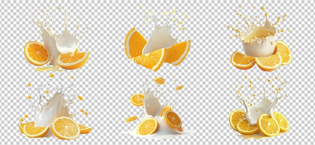 Fresh Oranges and Milk Splash Stock Image