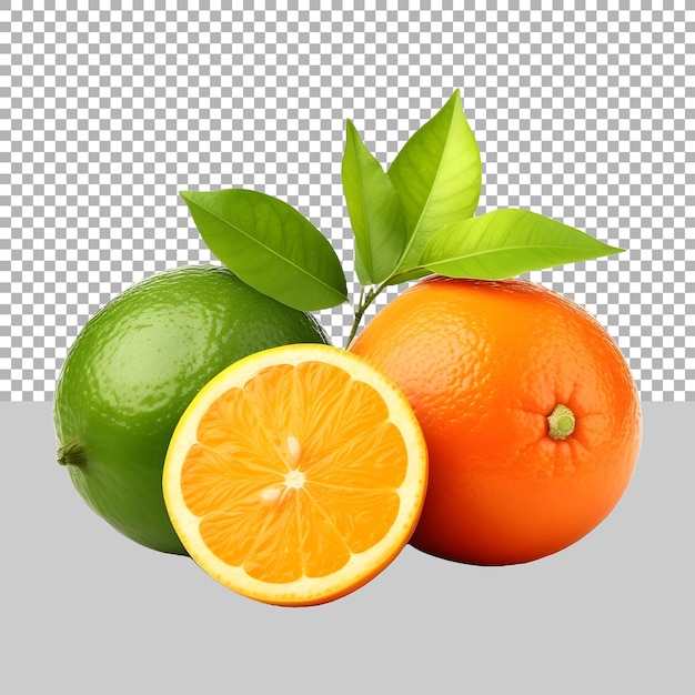 Fresh Oranges on Transparent background Ai Generated