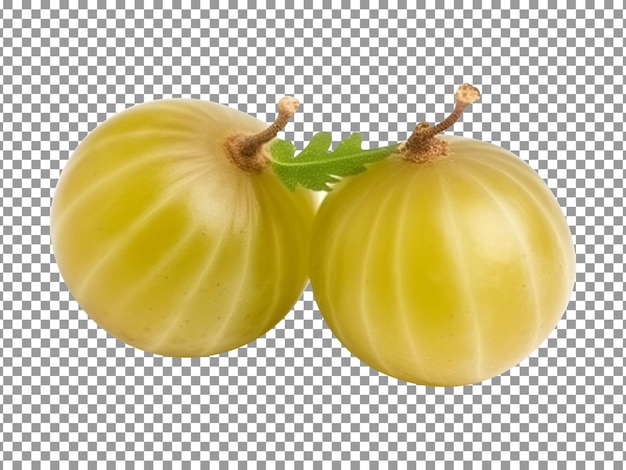 Fresh pair of gooseberry isolated on transparent background