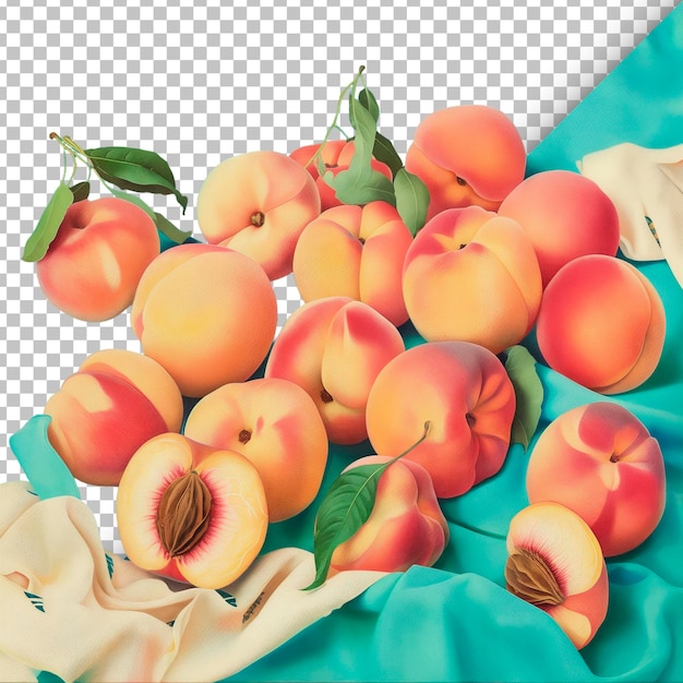 Fresh Peaches with Clear Background Texture