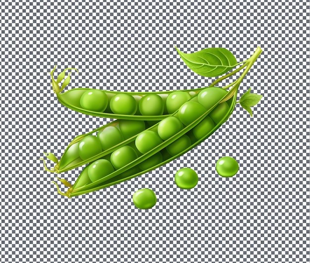 PSD fresh peas isolated on transparent background