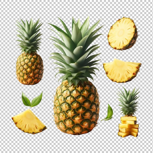 Fresh pineapple isolatedss transparent background Ai generative