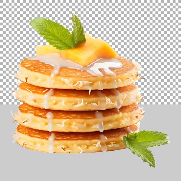 Fresh Pineapple Pancake on Transparent background Ai Generated