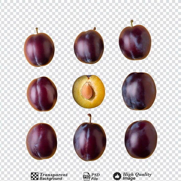 PSD fresh plum isolated on transparent background