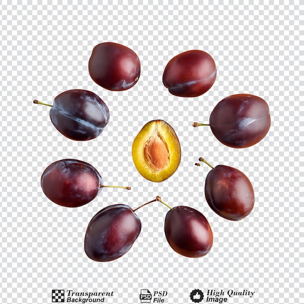 PSD fresh plum isolated on transparent background