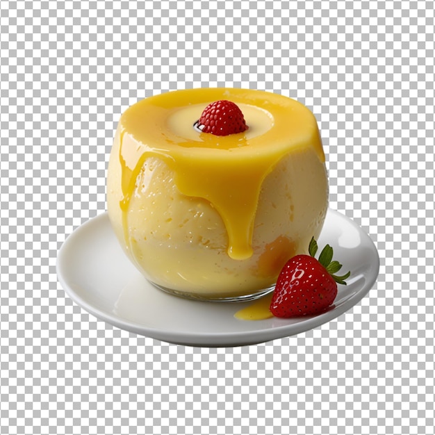 PSD fresh pudding custard on a transparent background premium psd