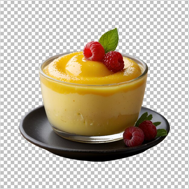 PSD fresh pudding custard on a transparent background premium psd