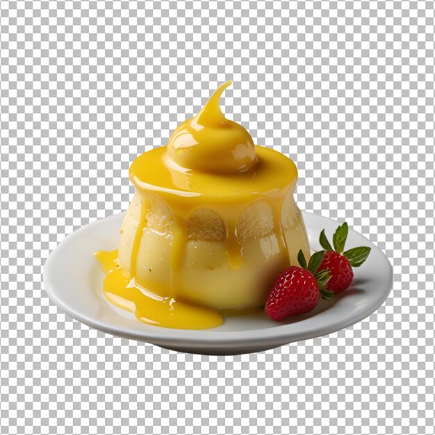 PSD fresh pudding custard on a transparent background premium psd