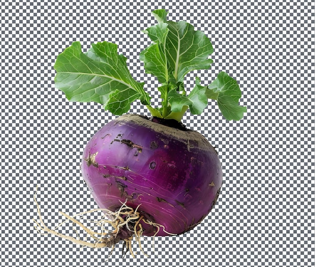 Fresh Purple turnip isolated on transparent background