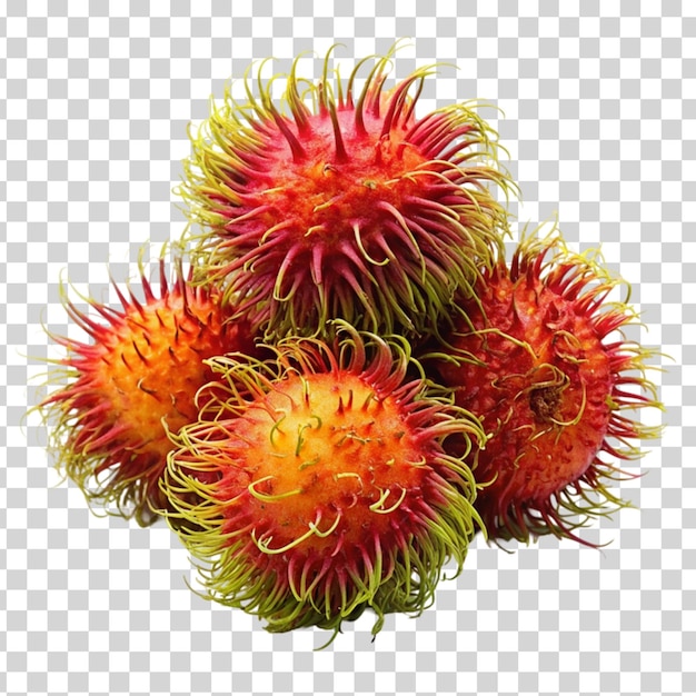 Fresh rambutan sweet isolated on Transparent background